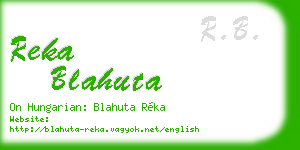 reka blahuta business card
